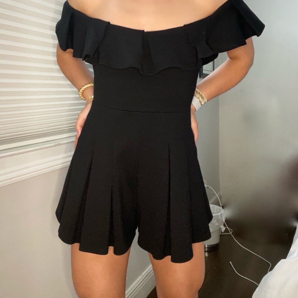 Black off the shoulder romper